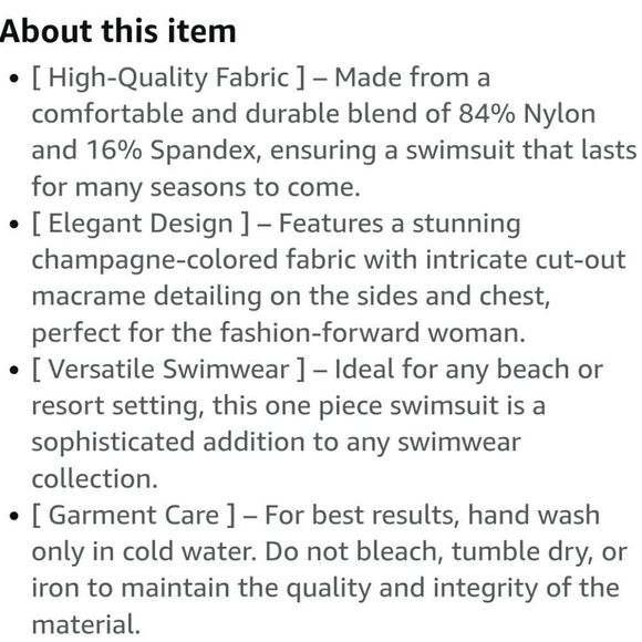 Isabella Rose Champagne Maillot Swimsuit - Picture 11 of 14